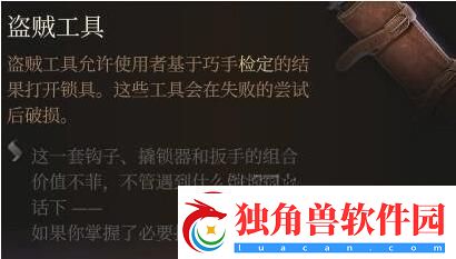 博德之门3撬锁工具获取方法介绍