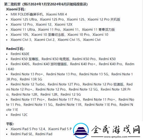 小米澎湃os什么时候可以用