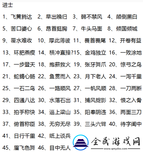 微信成语猜猜看挑战升级-进士第18关答案揭秘及全关卡答案大全汇总