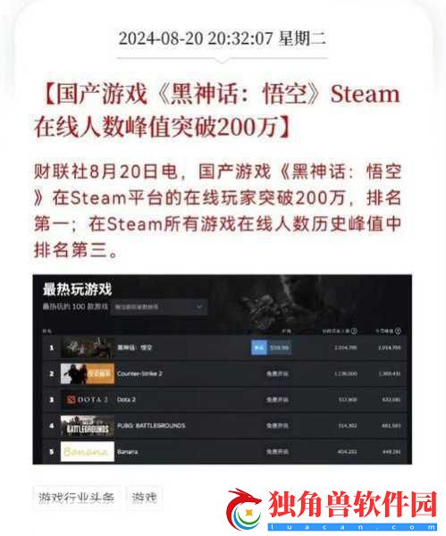 黑神话-悟空销量火爆-WeGame平台或已近百万大关！