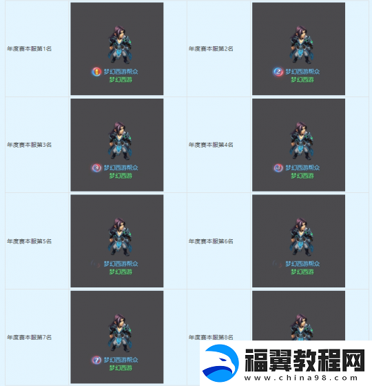 梦幻西游帮派竞赛年度赛