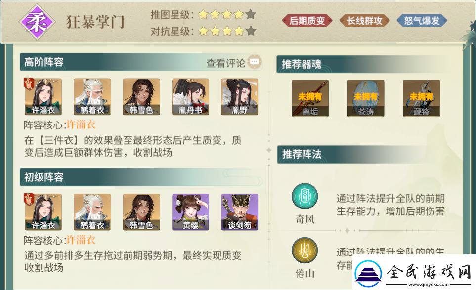 江湖如梦主流阵容搭配指南