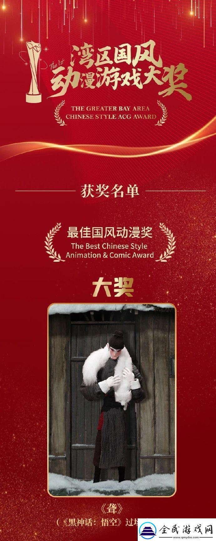 黑神话：悟空游戏过场动画之一聋获得“最佳国风动漫奖”大奖